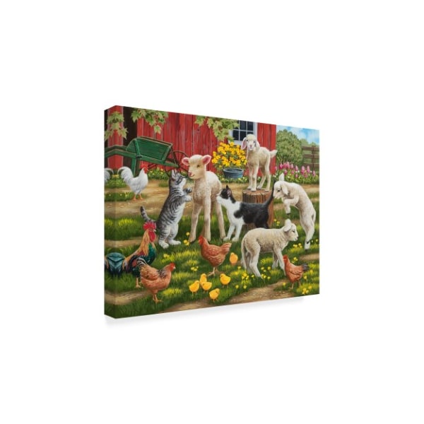 William Vanderdasson 'Lambs On The Loose' Canvas Art,14x19